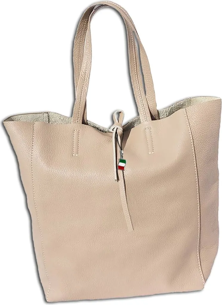 Florence shopper donna vera pelle maniglia beige 30x35x15 cm OTF112C