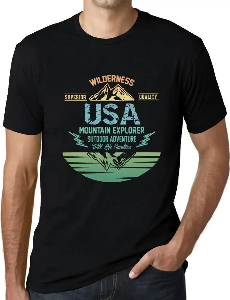 Herren Grafik T-Shirt Outdoor-Abenteuer Wildnis mountain explorer usa – Outdoor Adventure, Wilderness, Mountain Explorer Usa – Öko-Verantwortlich