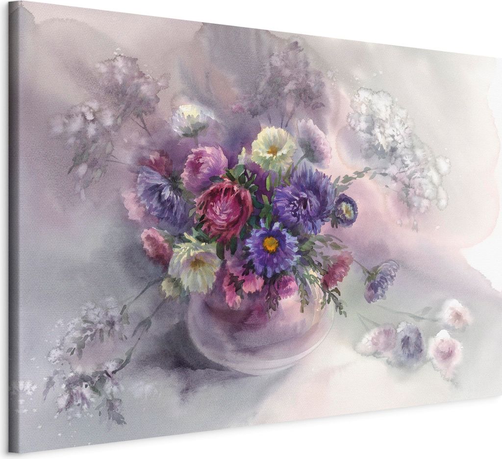 Italienischer Leinwand Leinwandbild - Dreamer's Bouquet 60x40 cm Blumen b-B-0240-b-a