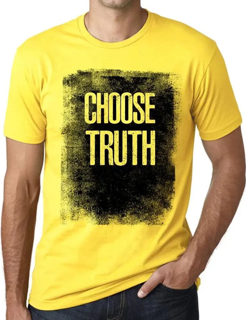 Herren Grafik T-Shirt Wahrheit wählen – Choose Truth – Öko-Verantwortlich Vintage Jahrgang Kurzarm Lustige Druck Geburtstag Geschenk Mann