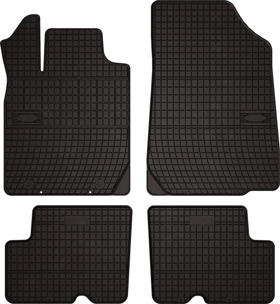 Gummifußmatten passend für Dacia Duster I (SUV - vor dem Facelifting, Bj. 2010-2013) – schwarz, passgenau, mit Befestigungen set 4 Stk. - Gummi...