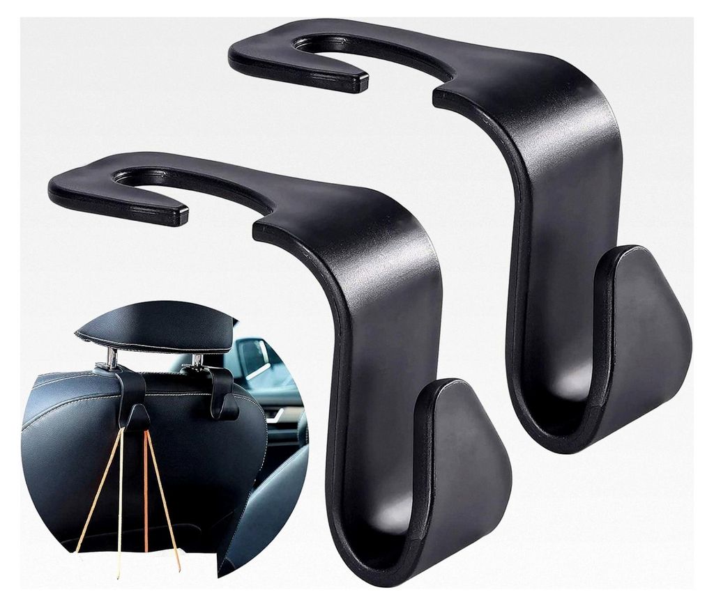 4 Stück Auto-Aufbewahrungshaken, Autositz-Haken, Mehrzweck-Schwerlast-Aufbewahrungshaken für Taschen und Handtaschen (schwarz)