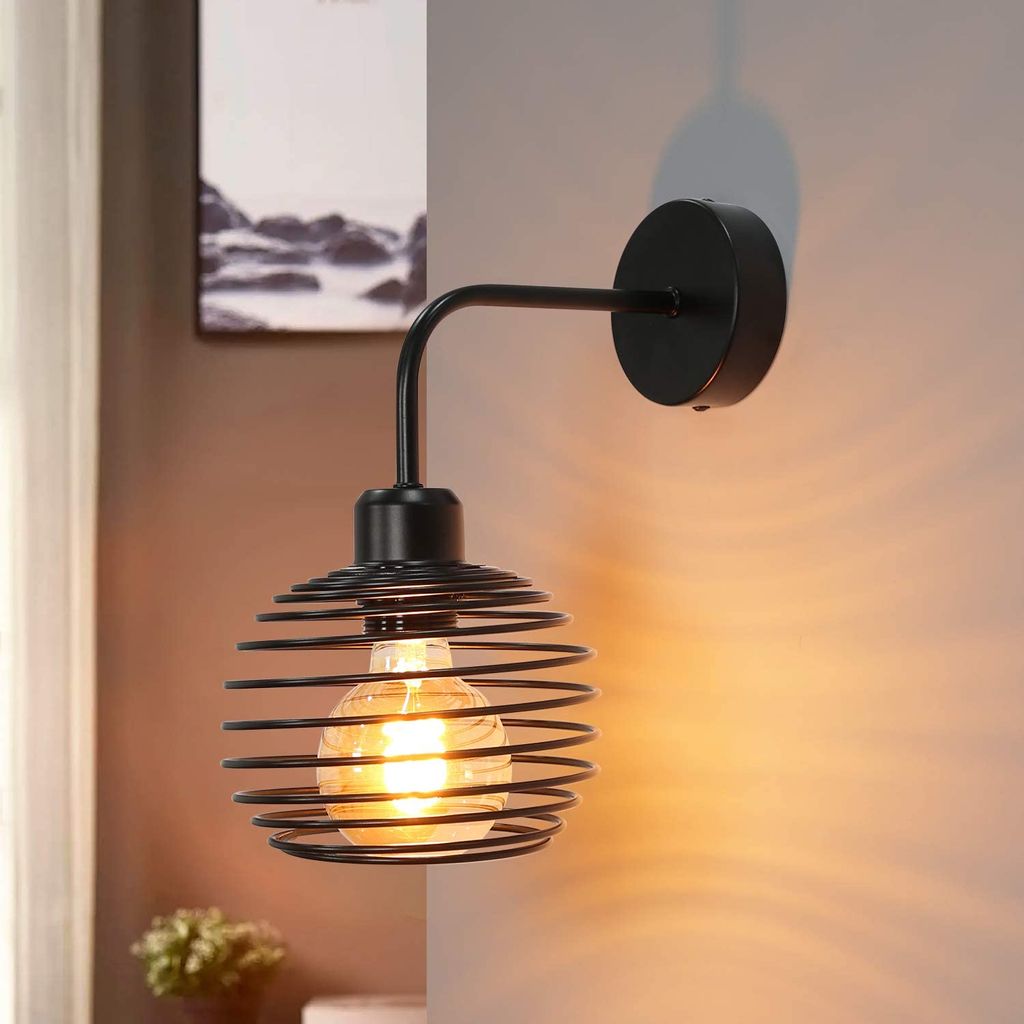 ZMH nástenné svietidlo nástenná lampa vintage retro čierna Obrázok produktu 