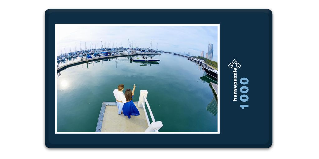hansepuzzle 12736 - Hafen-Blick Puzzle, 1000 Teile, Reisen, 60,0 x 46,0cm mit hochwertiger Aufbewahrung, Kartonbox und wiederverschließbarem Beutel