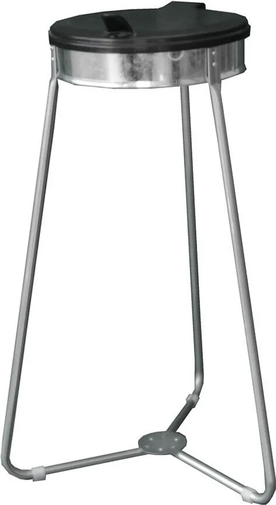 Porte-sac poubelle robuste argenté réglable pour grands sacs 120 Litres