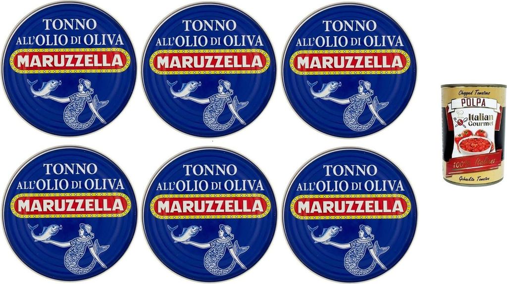 MARUZZELLA Tonno in olio d'oliva Thunfisch in Olivenöl 6x200gr + Italian Gourmet polpa 400g