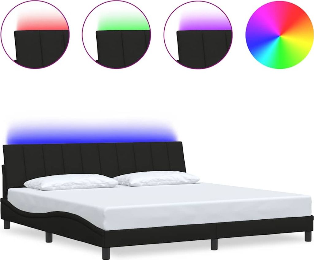 vidaXL Bettgestell ohne Matratze "Hanko" Schwarz 200x200 cm Stoff