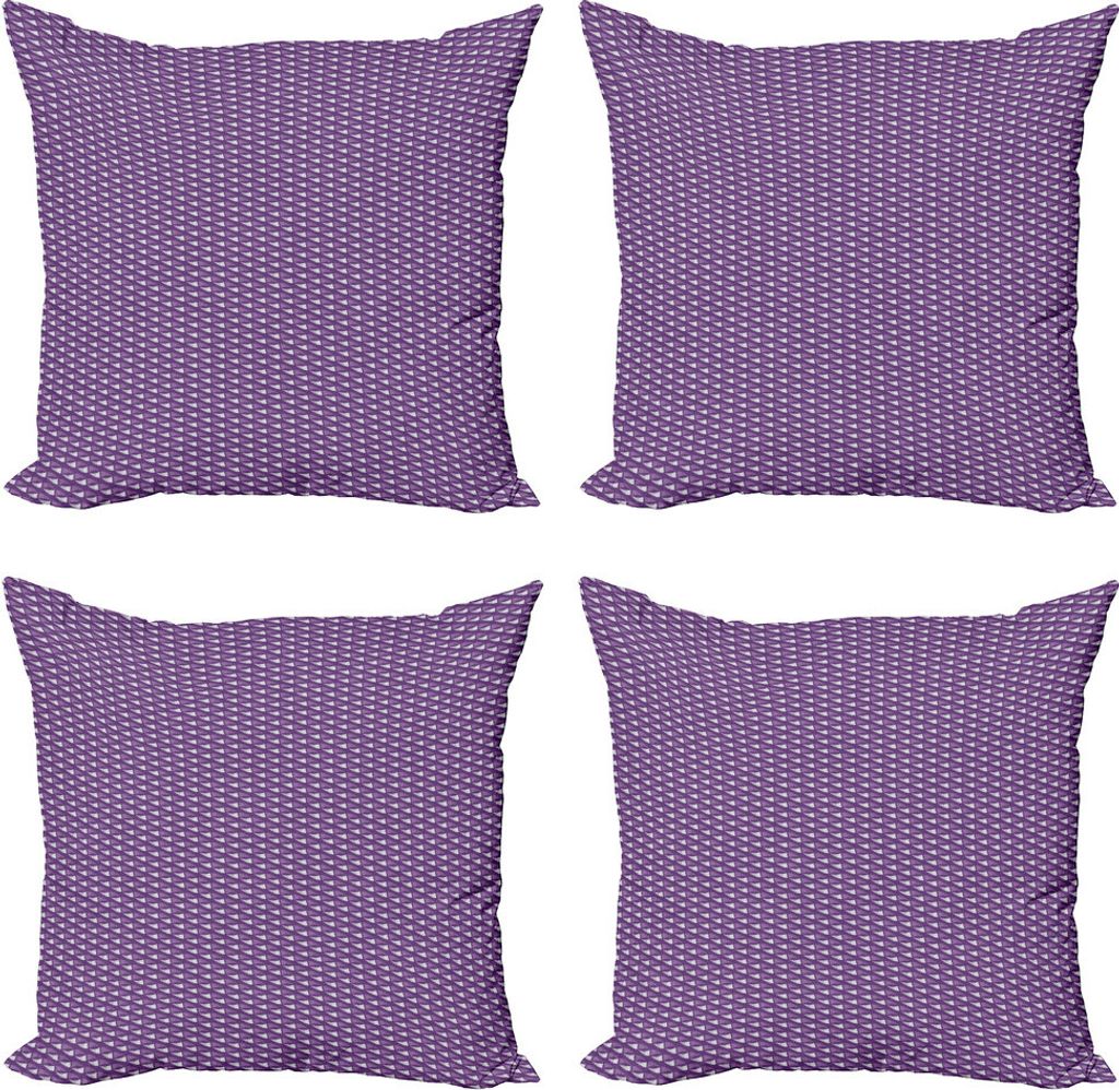 ABAKUHAUS abstrakte Geometrie Kissenbezug Set (4 Stück), Diagonal Violet, Moderner Doppelseitiger Digitaldruck, 45 cm x 45 cm, Mauve und Quarz