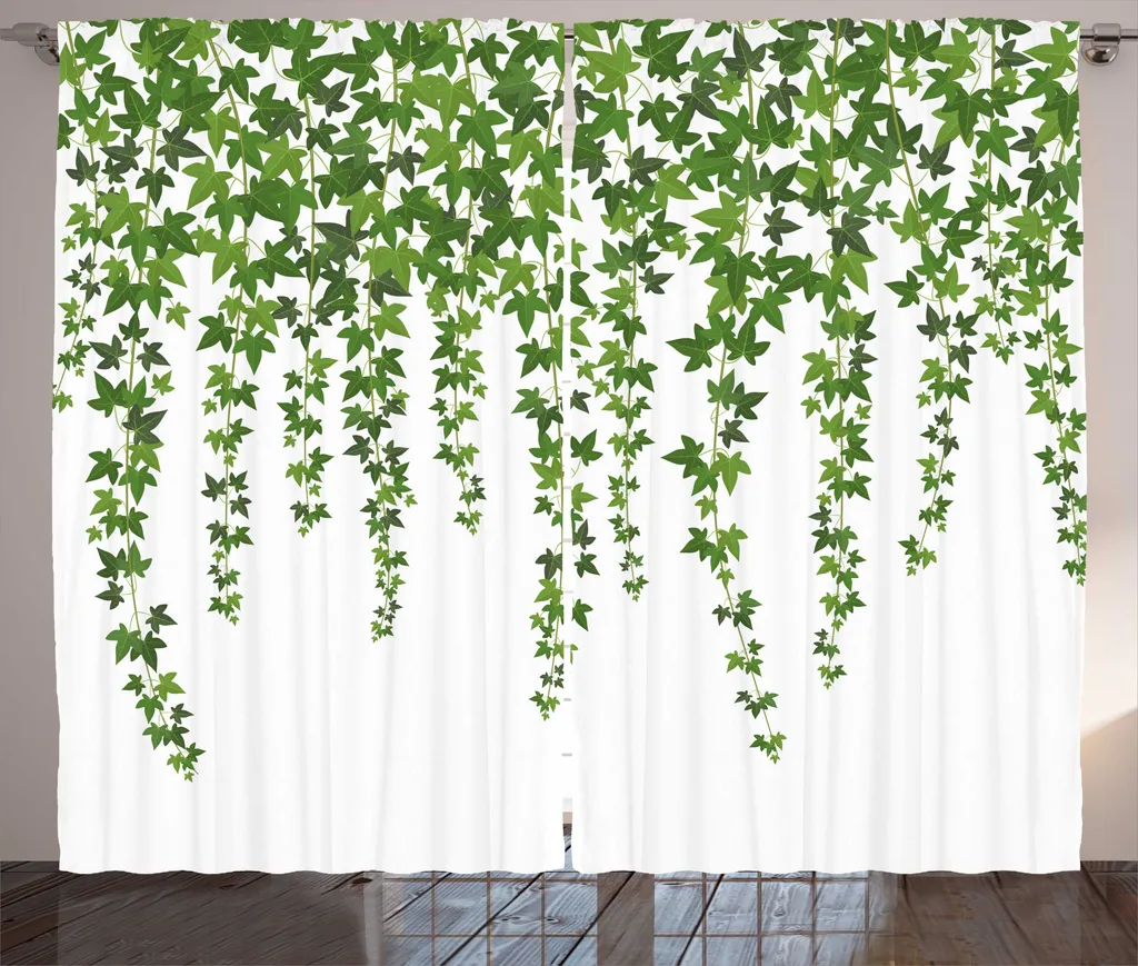 Rideau déco feuilles de vigne pour habiller vos grandes fenêtres 280x225cm
