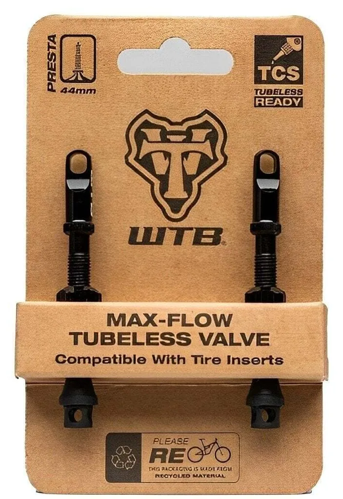 Valves Tubeless WTB TCS AL Max Flow Presta 44 mm Argent - Pack de 2