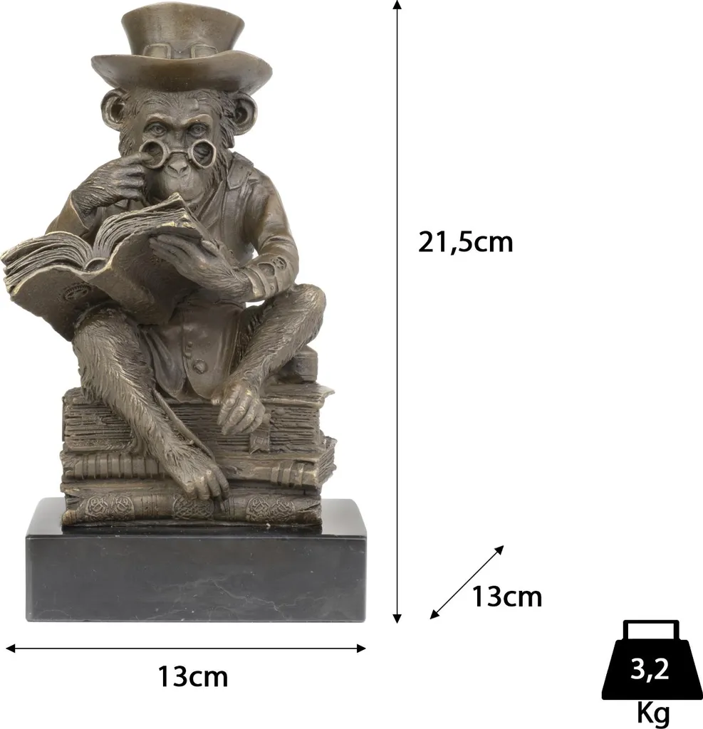 Objet de Décoration Original Singe Steampunk Bronze Lourd et Durable
