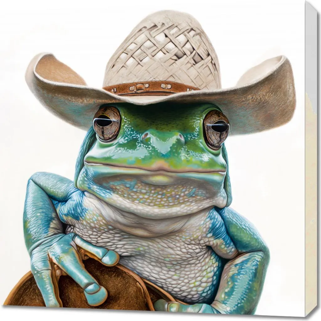 Décoration Murale Carrée 70x70 Cowboy des marais Impression de Qualité