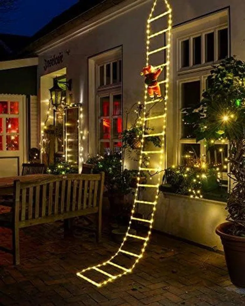 Guirlande lumineuse Noël LED avec figurine grimpante et arrêt auto