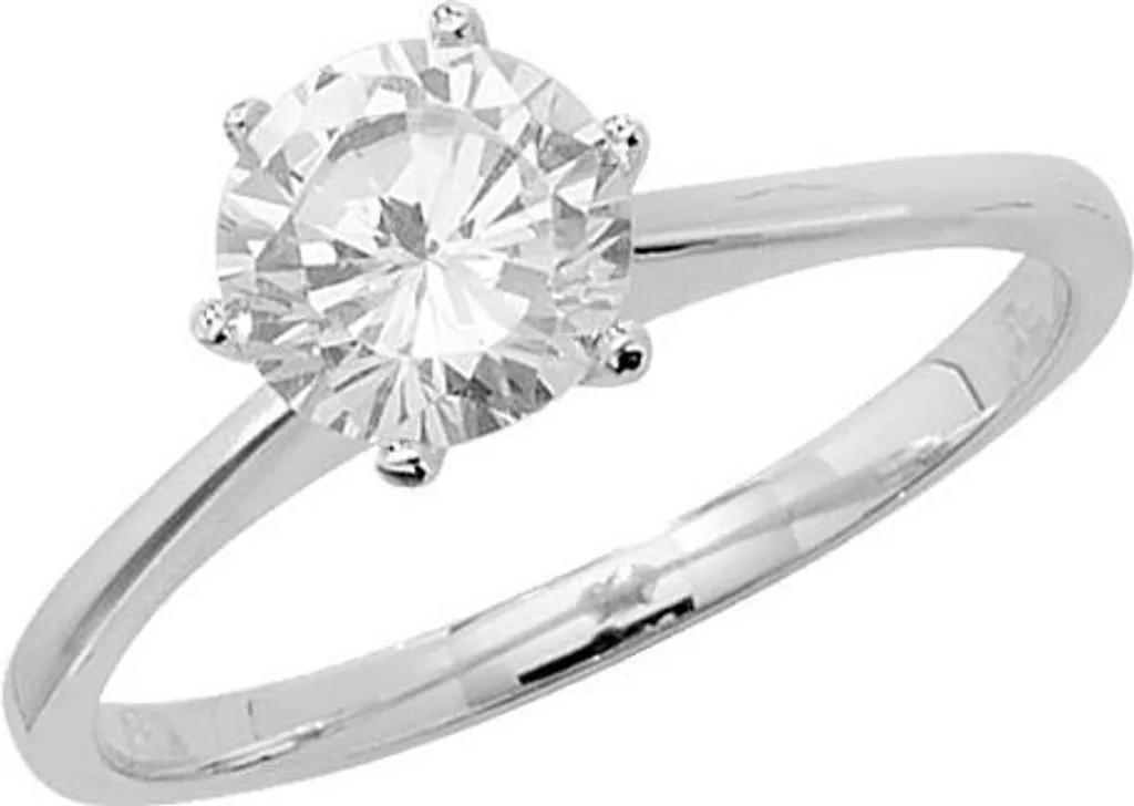 Bague Solitaire Argent 925 Hypoallergénique et Durable, Zirconium T60