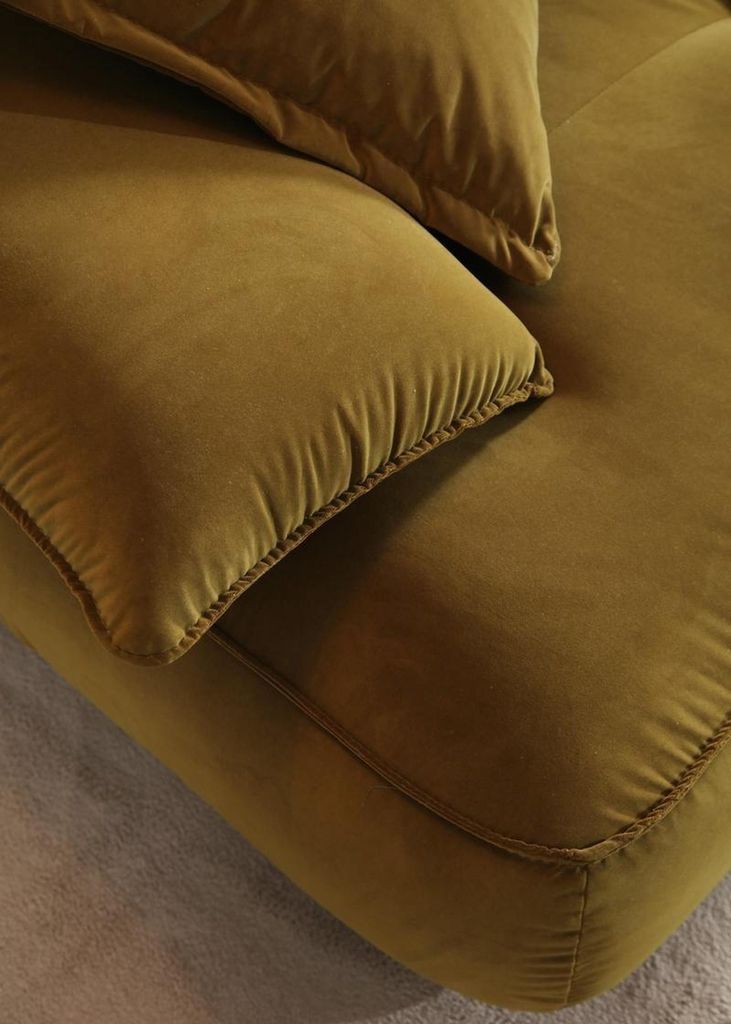 s olivgrünes Stoffsofa Designer Wohnzimmer Edle Möbel