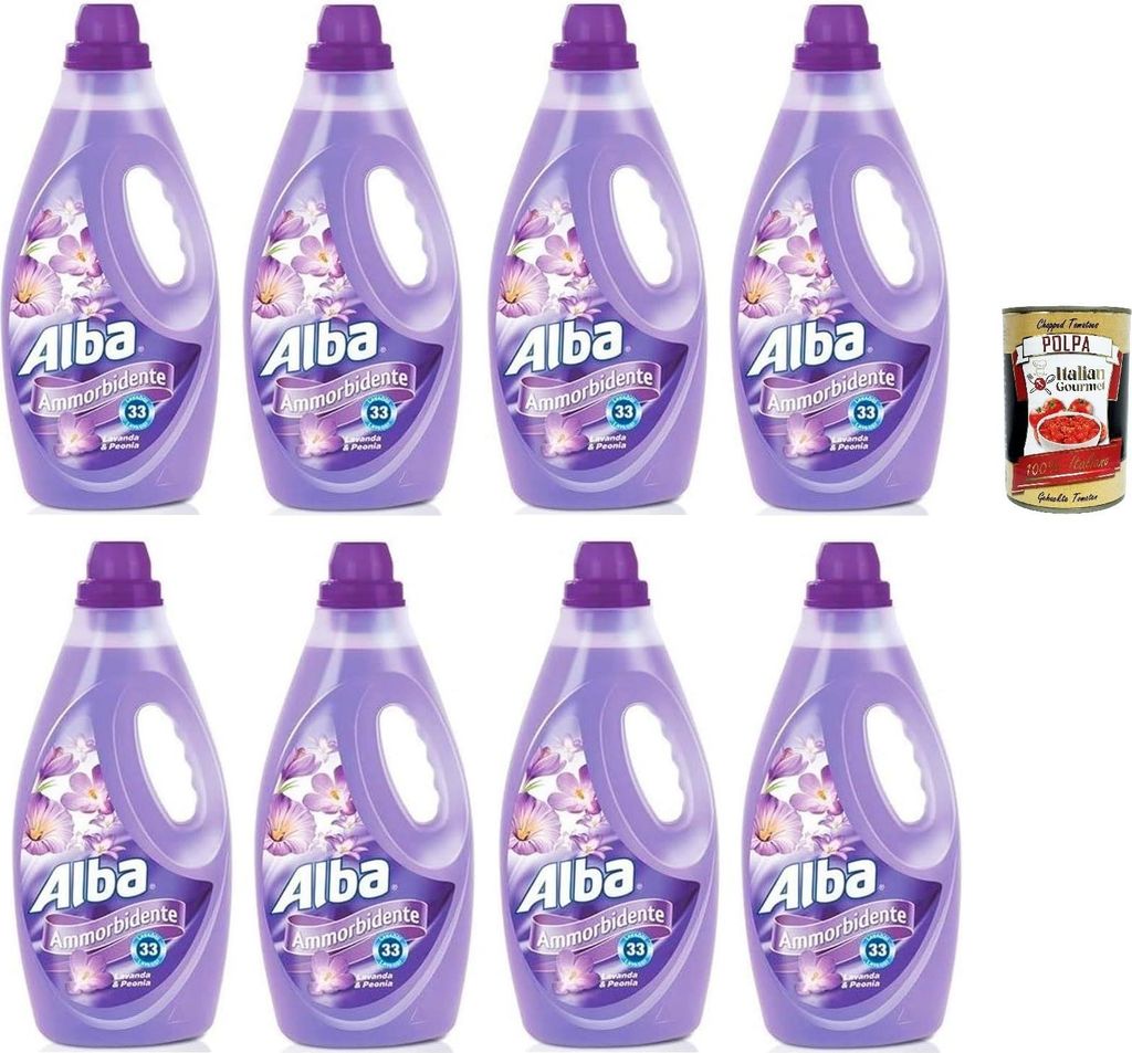 Alba Ammorbidente, Weichspüler Lavendel und Pfingstrose, 33 Wäschen, 8x 1850ml + Italian Gourmet polpa 400g