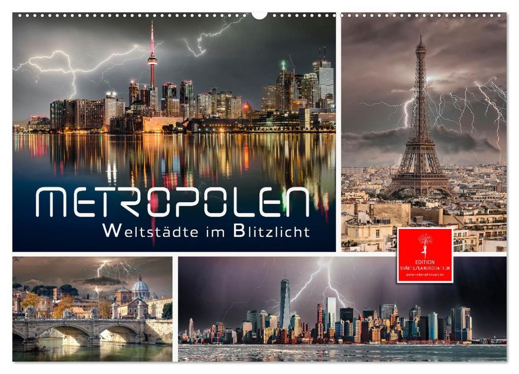Metropolen - Weltstädte im Blitzlicht (Wandkalender 2027 DIN A2 quer), CALVENDO Monatskalender