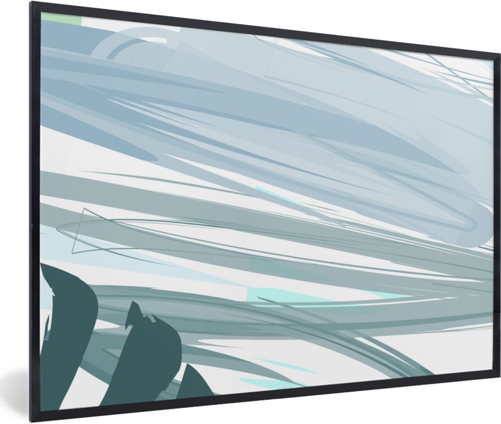 MuchoWow Gerahmtes Poster Sommer - Abstrakt - Grün - Spot 30x20 cm - Poster mit Schwarzem Bilderrahmen Wandposter Rahmen Foto Bilder - Kunstdruc...