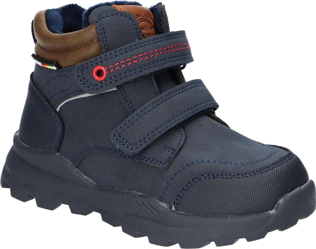 American Club Xd164 Kinder Winterschuhe mit Fleecefutter Klett & Reißverschluss, Winterstiefel, Winterstiefeletten, Dunkelblau 31