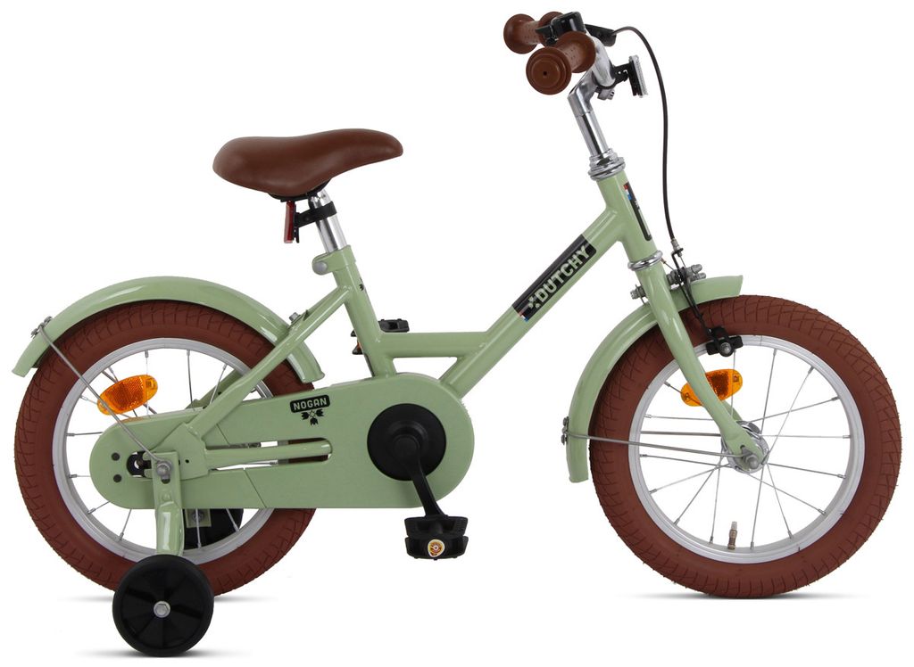 Nogan Dutchy Kinderfahrrad 14 Zoll Grün | Komplett mit Stützräder