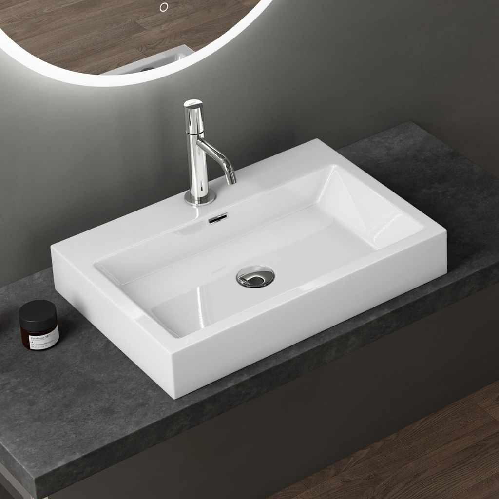doporro Lavabo da Appoggio Rettangolare, Lavabo Bagno Immagine del prodotto 