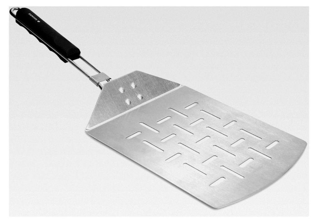 Faltbare Pizzaschaufel aus Edelstahl - 46 x 18 cm - Schaufel mit großer Fläche für Pizza, Brot und Flammkuchen - auch für den Grill geeignet