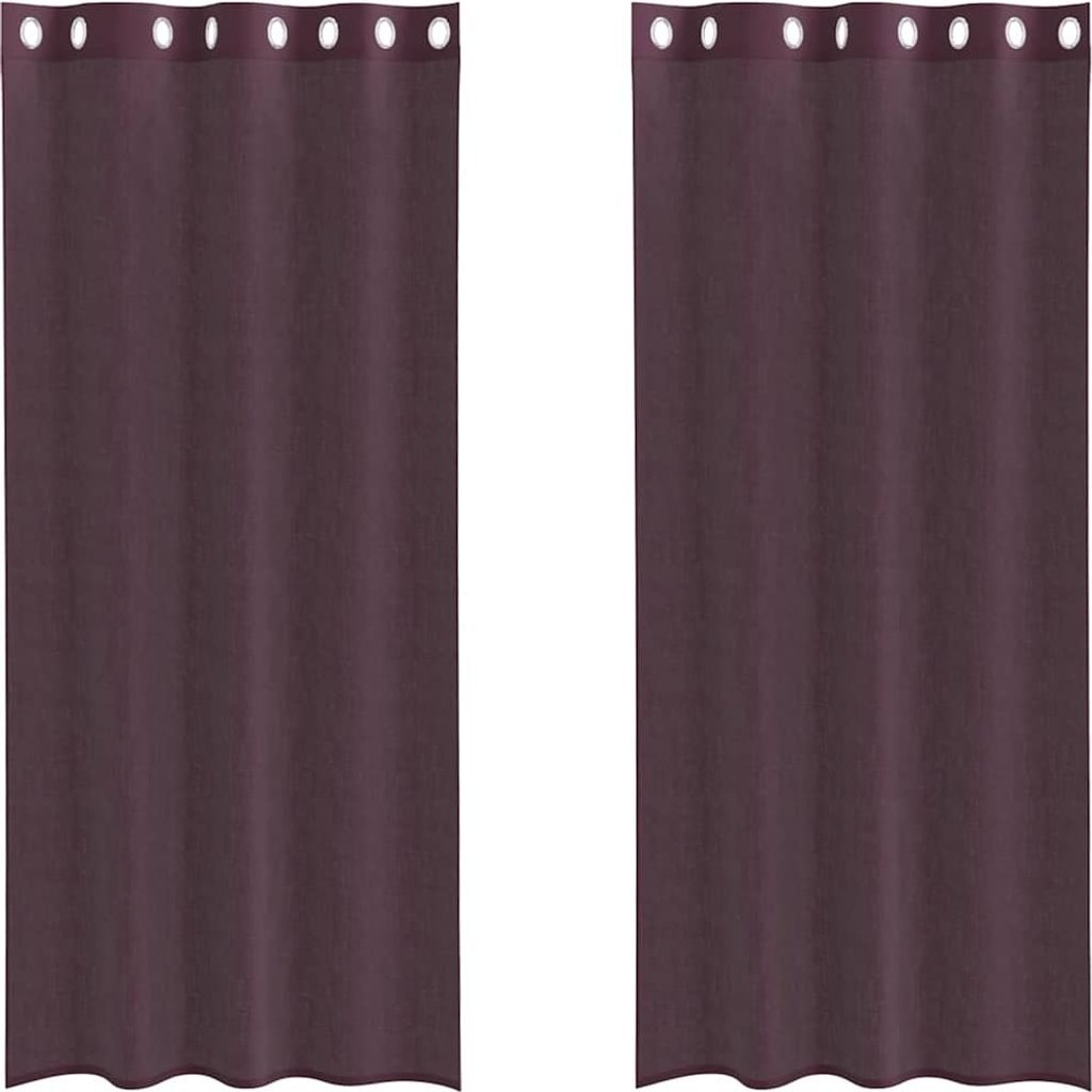 Voile Vorhänge mit Ösen 2 Stk. Lila 140x245 cm