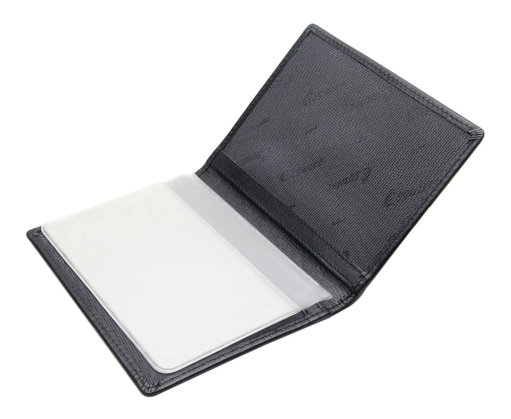 Esquire New Silk Passport Case - Pelle Nera Seta e Protezione RFID - 3