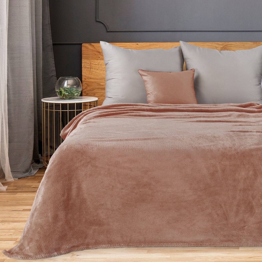 Wohndecke Sofadecke Krabbeldecke Kniedecke Sofadecke RICKY 1 rosa 150x200 cm altrosa