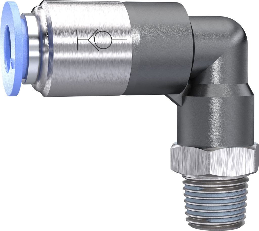 Riegler L-Steckverschraubung »Blaue Serie«, selbstabsperrend, R 1/8 außen, Ø 4 mm