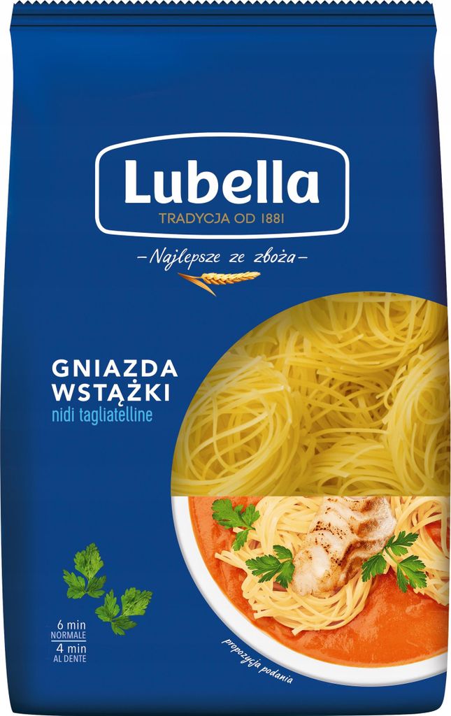 Lubella Nidi Tagliatelline Makaron Gniazda wstążki 400 g Zdjęcie produktu 