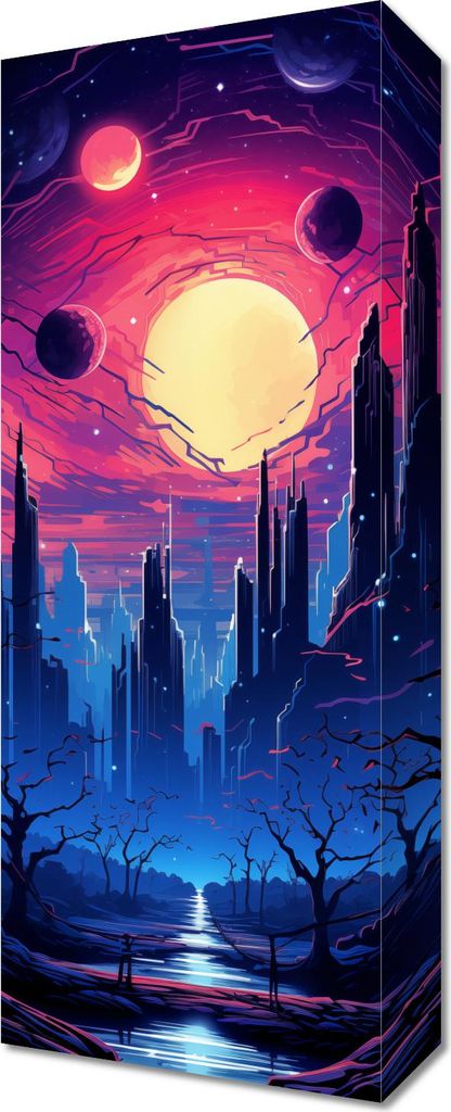 Bild 20x50cm Sternenstadt