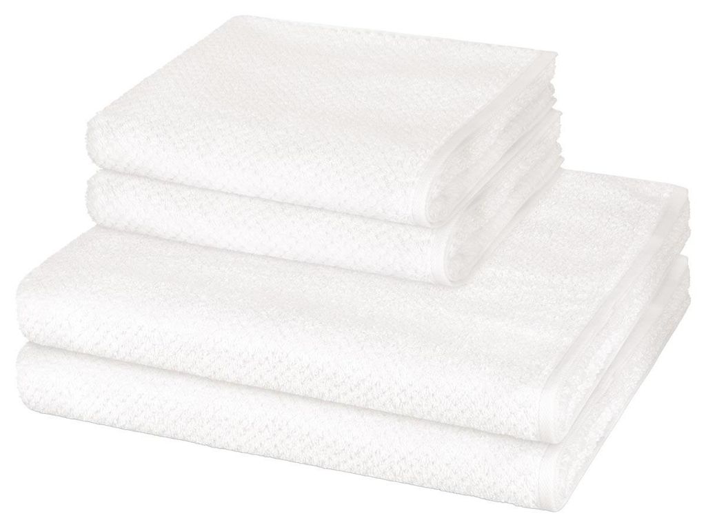 Cawö Pure 2 X Handtuch 2 X Duschtuch im Set Natürliches Material mit feiner Struktur, Saugfähig und hautfreundlich, Trocknergeeignet und pflegel...