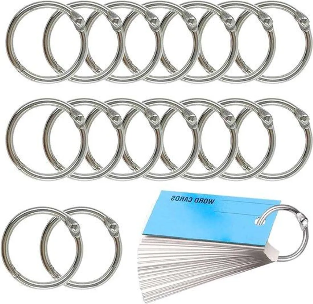 120 Anneaux de Reliure en Acier Argenté 20mm - Robustes et Multi-usages