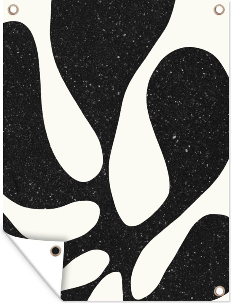 MuchoWow 60x80 cm Outdoor-Poster Gartendeko Sichtschutz Garten Poster für den Garten Pflanze - Schwarz - Minimalismus