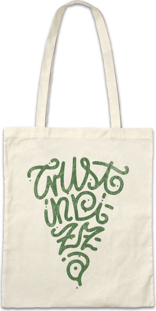 Urban Backwoods Trust In Pizza, Stofftasche, Farbe: Beige