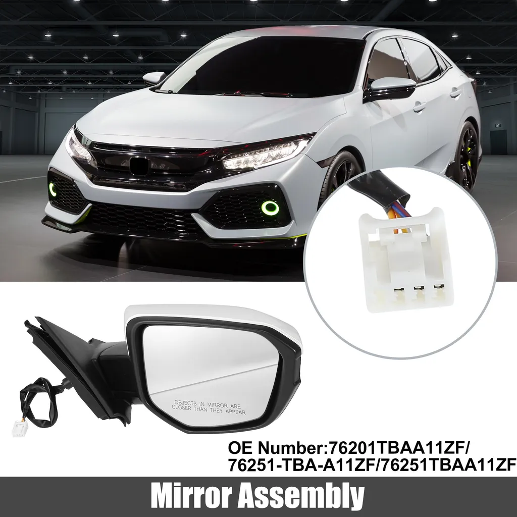 Rétroviseur droit Honda Civic 2016-2021 Blanc Peint 76251TBAA11ZF 3 Broches