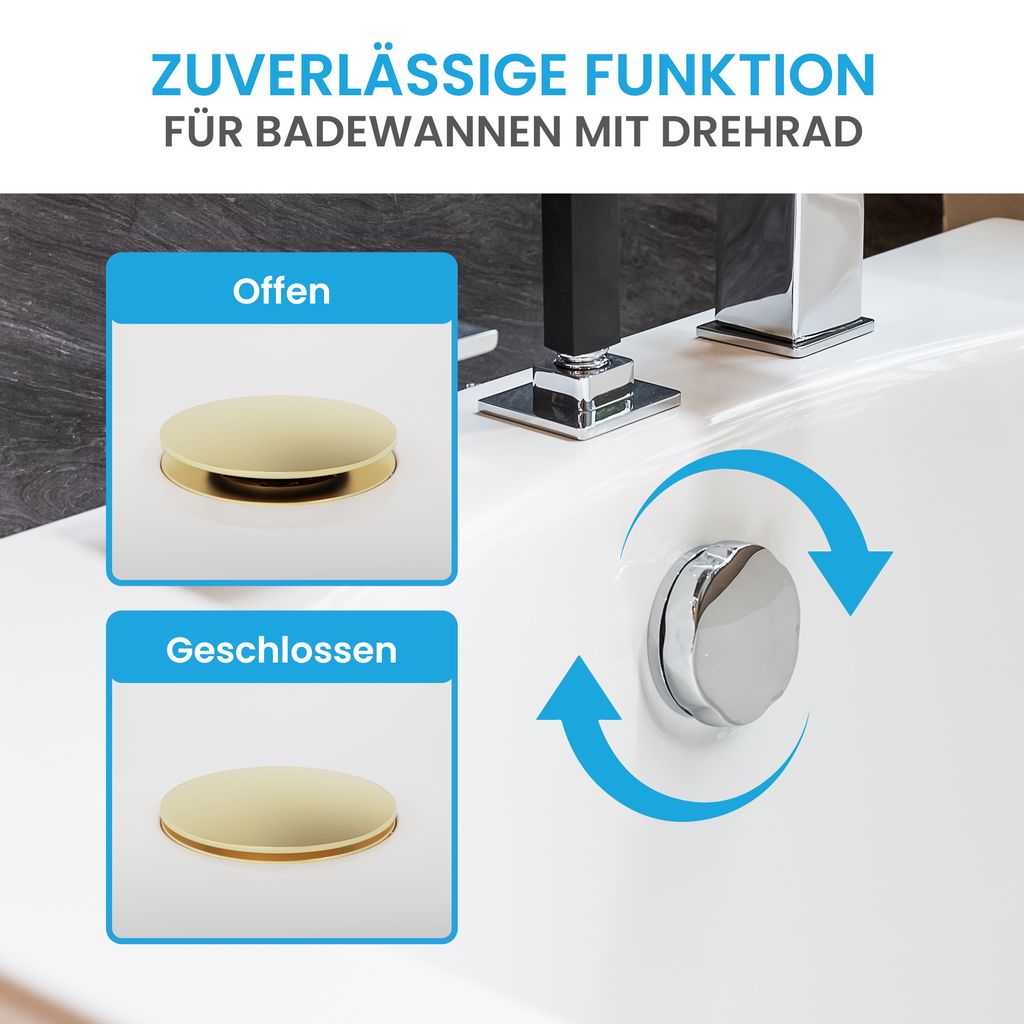 Bächlein Universal Badewannenstöpsel - Abfluss-Stopfen aus Produktbild 5
