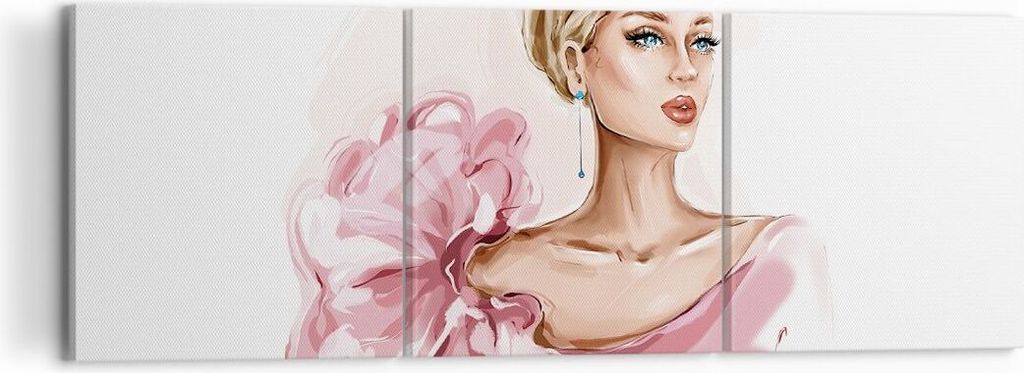 Bild auf Leinwand - Leinwandbild - 3 Teile - Frau Künstlerin Mode - 120x40cm - Wand Bild - Wanddeko - Wandbilder - Leinwanddruck - Bilder - Wandde...