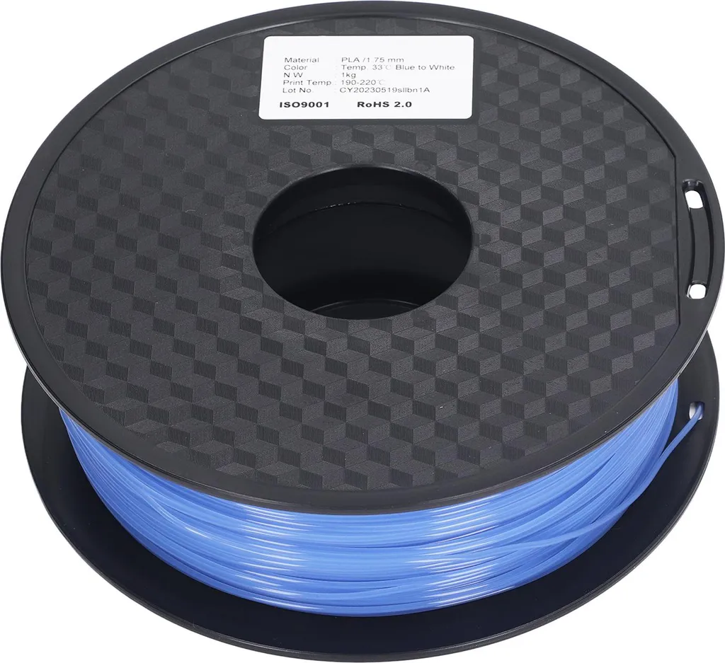 Filament PLA 1.75 mm Changement de Couleur Bleu au Blanc pour Impression 3D
