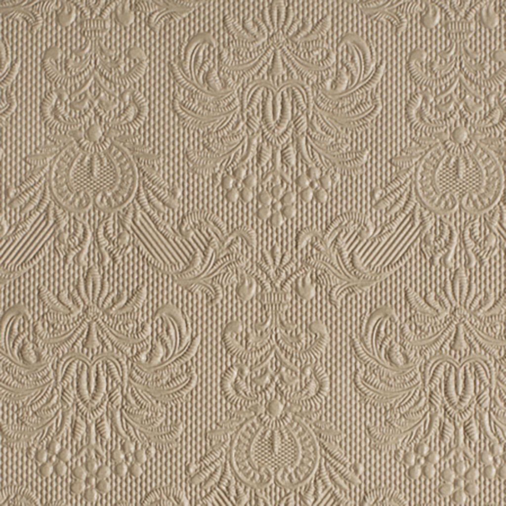 Servietten Papier 25x25cm 3-lagig Elegance geprägt 15 Stück Taupe