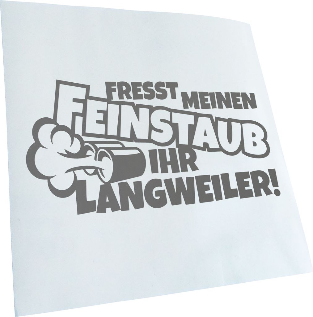 Kiwistar - Autoaufkleber - Fresst mein Feinstaub M2 - Grau - 60x30cm - Aufkleber für Auto, Laptop, Fahrrad, LKW, Motorrad mehrfarbig JDM Decal Racing