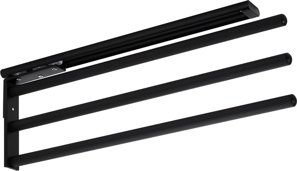 SOTECH Aluminium Handtuchhalter TED 3-armig 450 - 730 mm ausziehbar / drehbar schwarz matt