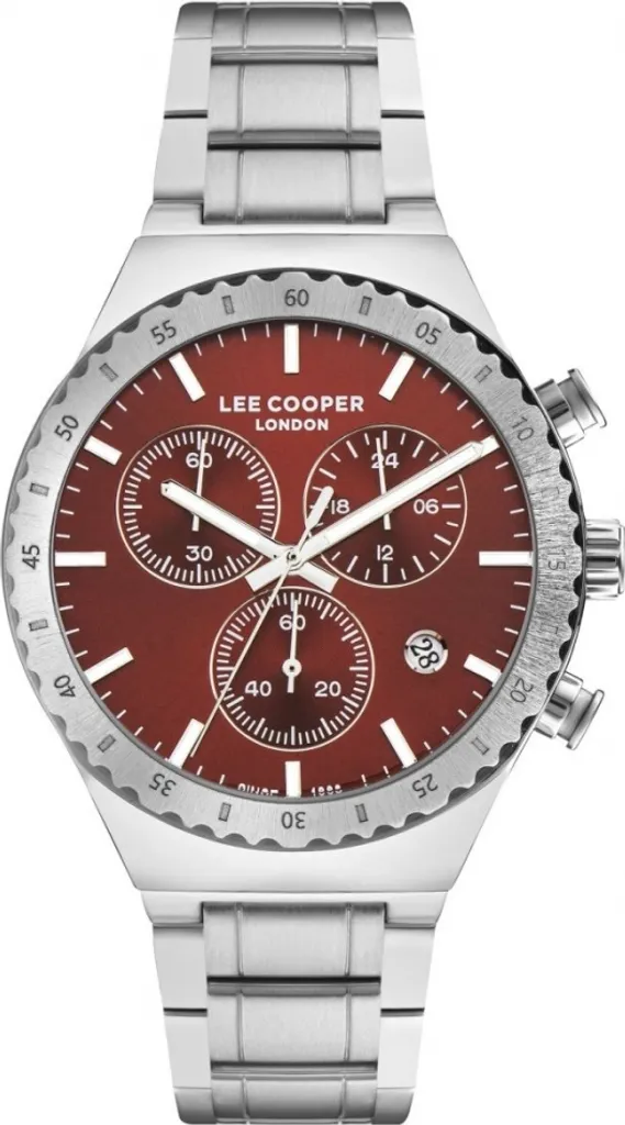 Montre de Luxe Rouge Lee Cooper LC07853.388 avec Boîtier Acier et Quartz