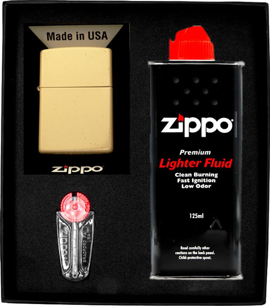 Feuerzeug-Set ZIPPO FLAT SAND Geschenk No1