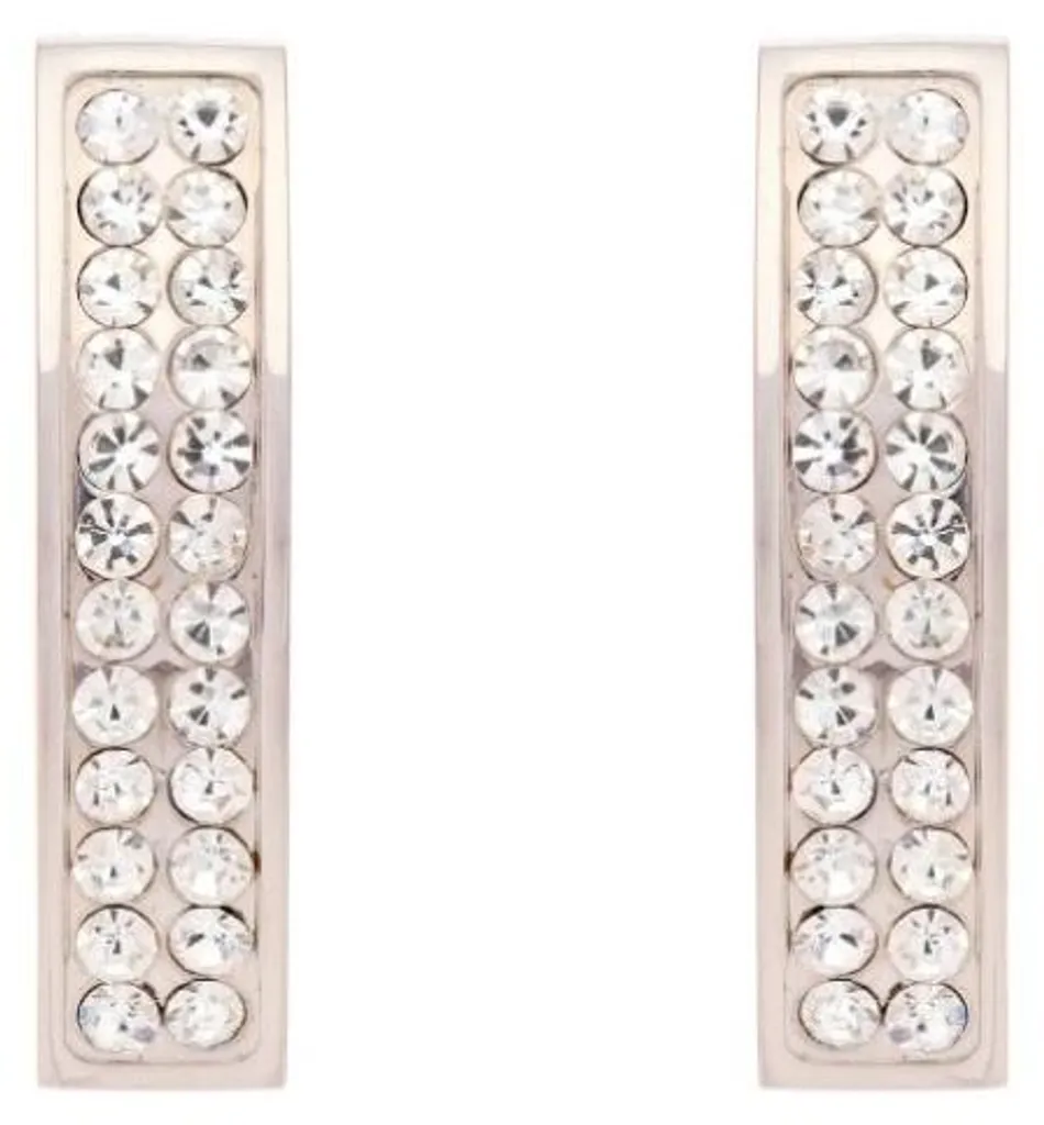 Bijoux d'oreilles élégants pour soirée et mariage en acier et cristaux