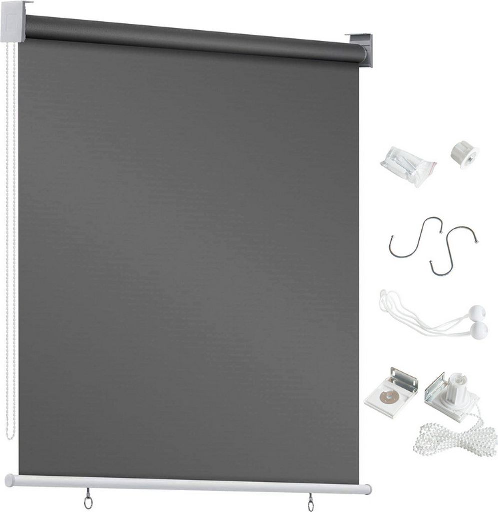 Jopassy Senkrechtmarkise 140 x 240cm Balkonmarkise Sonnenschutz, UV-bestaendige Vertikalmarkise, Windschut und Sichtschutz, aus Metall und Polyeste...
