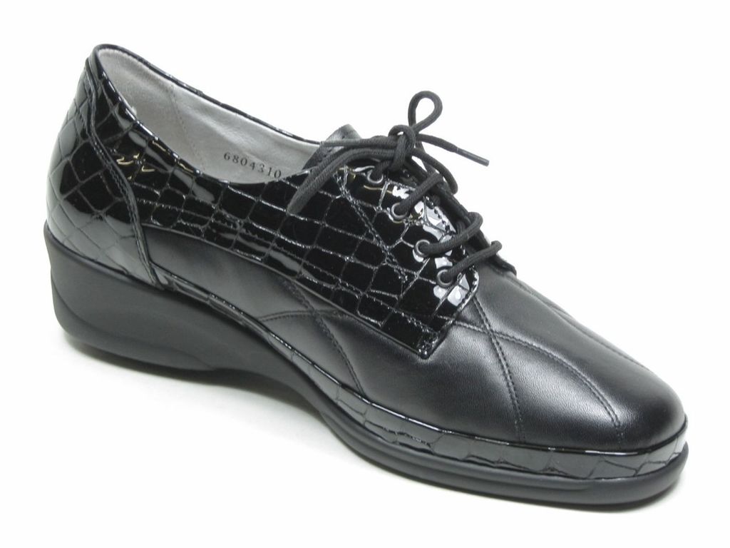 WALDLÄUFER Damen Schnürschuhe elegant schwarz Gr. 5