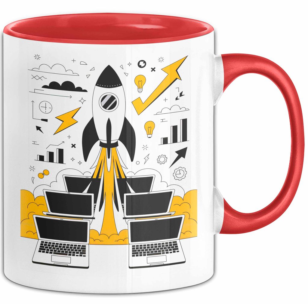 Startup Gründer Tasse Geschenk Lustige Geschenkidee Spruch Für Hustle Erbauer (Rot)