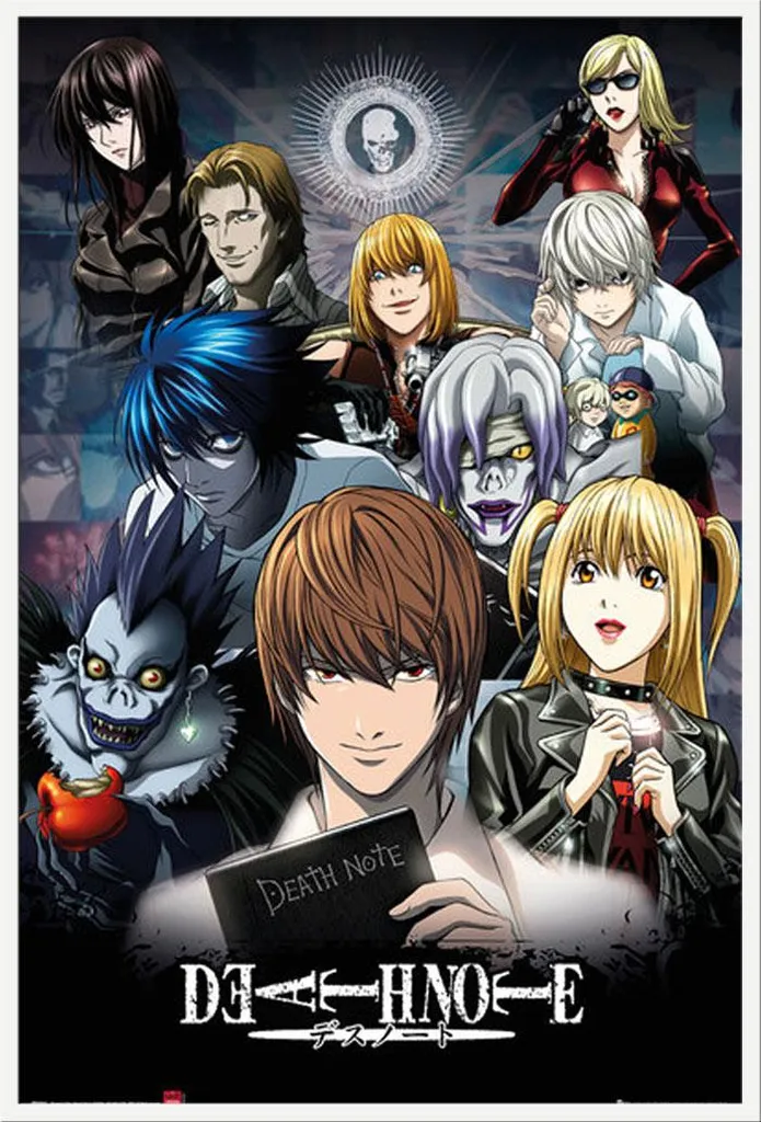 Affiche Death Note avec Cadre Shinsuke Blanc et Protection Acrylique